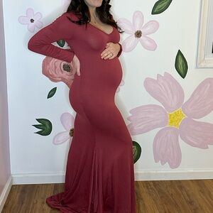 Pink Blush Maternity Dress/Gown with Train